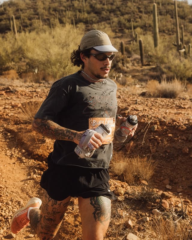 Max Jolliffe racing through the desert